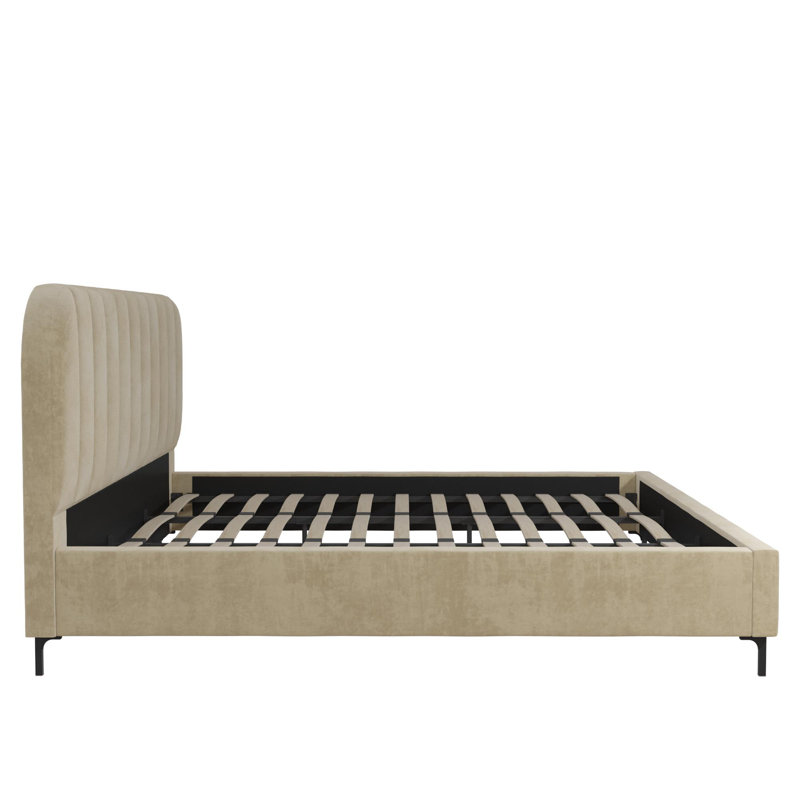 Arley Upholstered Platform Bed Mercury Row Color Light Gray Size King